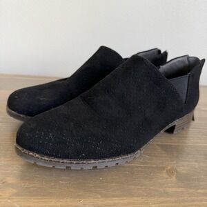 Dr. Scholls Womens 8M Black Roll Call Booties Comfort Shoes Zipper